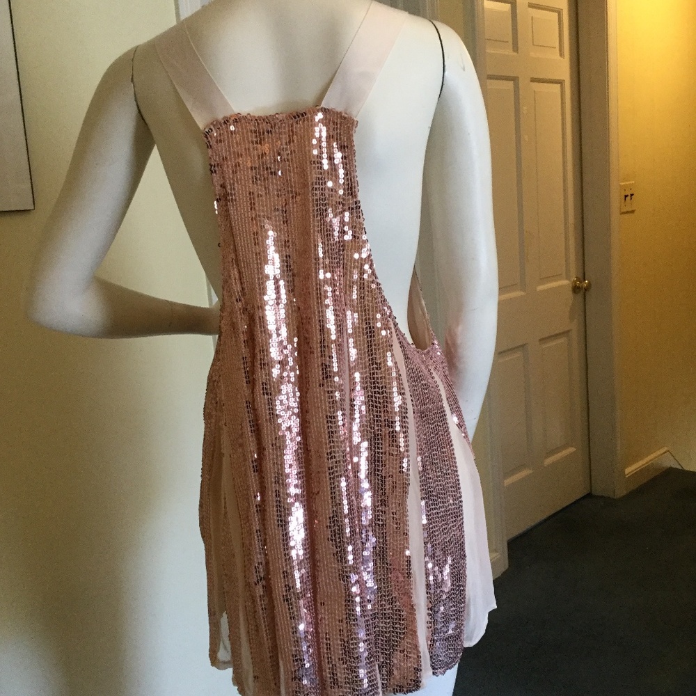 Rose Gold Sequin Free People Dress - Picture 4 of 8